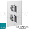 VADO NOT-148D/3-C/P DX Notion 3 Outlet, 2 Handle Concealed Thermostatic Valve with Rectangular BackP