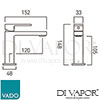VADO NOT 200SB CP Mixer Spare Parts Diagram