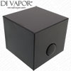 Small Square Black Matte Shower Valve Handle - 35mm x 30mm - 32 Spline