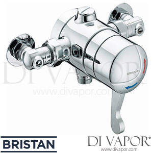 Bristan OP TS1503 ISOL C Opac Thermostatic Exposed Shower Valve with Chrome Lever & Isolation Elbows Spare Parts