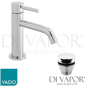 VADO orI-200/CC-C/P Origins Slimline Single Lever Mono Basin Mixer with Universal Waste