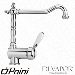 Paini 64CR588ANTIA One Tap Hole Baroq Chrome Side Lever Mono Tap Compatible Cartridge - PA1110