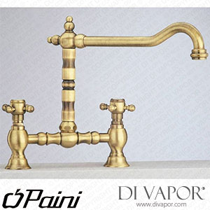 Paini LEF3215IA Two Tap Hole Bronze Baroc Bridge Mixer Tap Hot Compatible Cartridge - PA1142