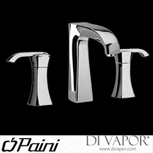 Paini 89CR214SR Lady 3 Hole Basin Mixer with Pop Up Waste Hot Compatible Tap Cartridge - PA1582