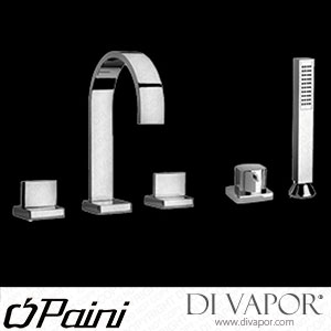 Paini 86CR109 Ovo Complete Deck Bath Shower Mixer (Chrome) Cold Compatible Cartridge - PA1661