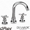 Paini 79CR214 Tubos 3 Hole Basin Mixer Tap with Swivel Spout & Pop Up Waste Cold Compatible Cartridge - PA1771