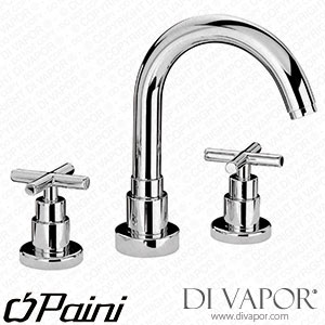 Paini 79CR214 Tubos 3 Hole Basin Mixer Tap with Swivel Spout & Pop Up Waste Hot Compatible Cartridge - PA1772