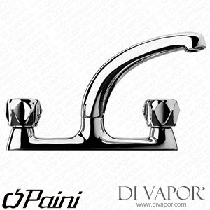 Paini TPCR569E7PDK Two Tap Hole Deck Sink Mixer (Chrome) Kitchen Tap Cold Compatible Cartridge - PA2031
