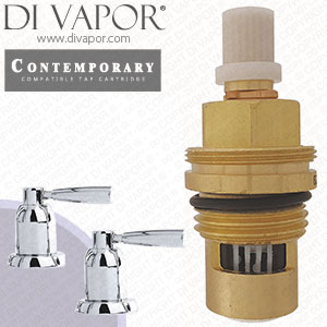 Perrin & Rowe 3052 Contemporary Pair 1/2 Lever Deck Valves Anti-Clockwise Turn to Open Compatible Cartridge - PAR305211