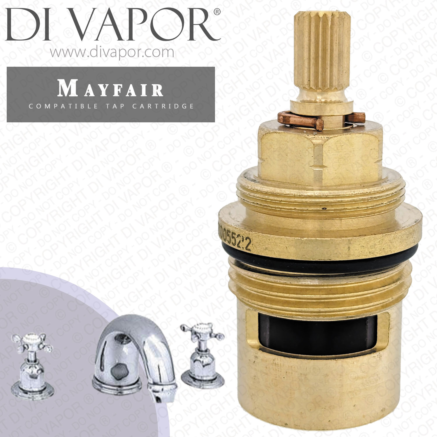 Perrin & Rowe 3259 Mayfair Three Hole Bath Mixer Tap Clockwise Turn to