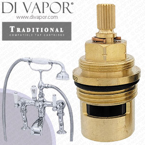 Perrin & Rowe 3500 Traditional Deck-Mounted Bath Shower Mixer with Lever Hot & Cold Compatible Cartridges - PAR350012
