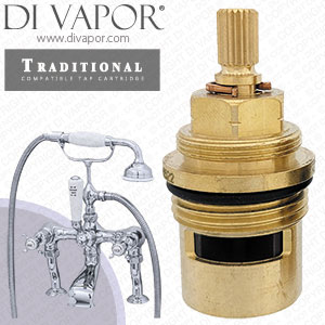 Perrin & Rowe 3501 Traditional Deck-Mounted Bath Shower Mixer Tap Hot & Cold Compatible Cartridges - PAR350112