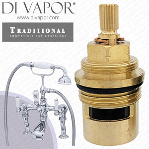 Perrin & Rowe 3505 Traditional Deck-Mounted Bath Filler Tap with Lever Handles Hot & Cold Compatible Cartridges - PAR350511