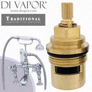 Perrin & Rowe 3506 Traditional Deck-Mounted Bath Filler Tap with Crosstop Hot & Cold Compatible Cartridges - PAR350612