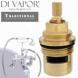 Perrin & Rowe 3510 Traditional Wall-Mounted Bath Shower Mixer w/ Lever Hot & Cold Compatible Cartridges - PAR351011
