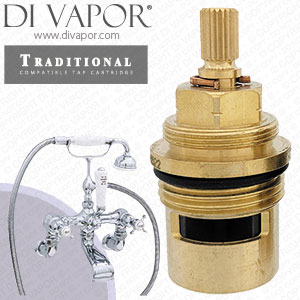 Perrin & Rowe 3516 Traditional Wall-Mounted Bath Filler with Crosstop Handles Hot & Cold Compatible Cartridges - PAR351612