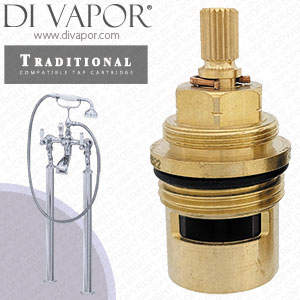 Perrin & Rowe 3520 Traditional Floorstanding Bath Shower Mixer with Lever Hot & Cold Compatible Cartridges - PAR352012