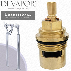 Perrin & Rowe 3525 Traditional Floorstanding Bath Filler with Lever Handles Hot & Cold Compatible Cartridges - PAR352512