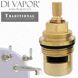 Perrin & Rowe 3580 Traditional Three-Hole Wall-Mounted Bath Set Hot & Cold Compatible Cartridges - PAR358012