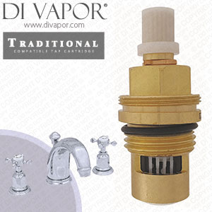 Perrin & Rowe 3701 Three Hole Basin Set with High Neck Spout Crosshead Tap Anti-Clockwise Turn to Open Compatible Cartridge - PAR370111