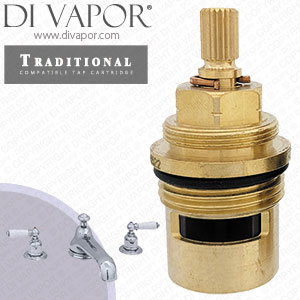 Perrin & Rowe 3735 Traditional Three-Hole Bath Set with Lever Handles Tap Hot & Cold Compatible Cartridges - PAR373512