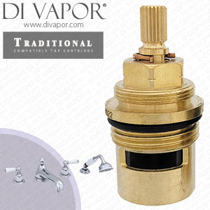 Perrin & Rowe 3737 Traditional Four-Hole Bath Set with Lever Handles Hot & Cold Compatible Cartridges - PAR373712