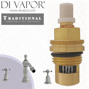 Perrin & Rowe 3766 Traditional Three Hole Bidet Mixer Tap Clockwise Turn to Open Compatible Cartridge - PAR376612