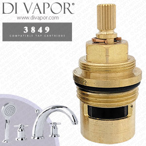 Perrin & Rowe 3849 10 Four Hole Bath Set Crosshead Tap Hot & Cold Compatible Cartridges - PAR384912