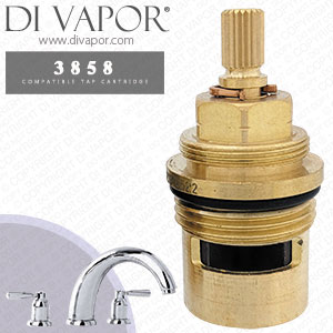 Perrin & Rowe 3858 10 Three Hole Bath Set Lever Tap Hot & Cold Compatible Cartridges - PAR385812