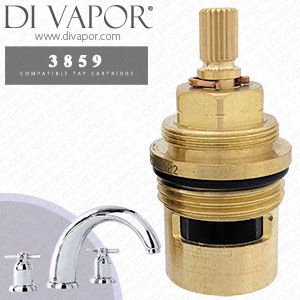 Perrin & Rowe 3859 10 Three Hole Bath Set Crosshead Tap Hot & Cold Compatible Cartridges - PAR385912