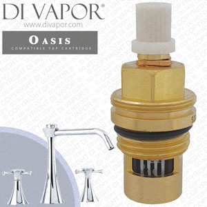 Perrin & Rowe Oasis Three Hole Mixer with Cross Head Handles 4592 Cold Tap Cartridge Compatible Spar