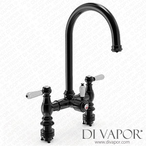 Ellsi PDT-000225-215-52 3 in 1 Traditional Bridge Hot Water Kitchen Mixer Matt Black/White Spare Parts