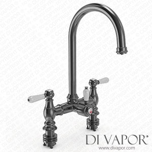 Ellsi PDT-000227-215-52 3 in 1 Traditional Bridge Hot Water Kitchen Mixer Gun Metal/White Spare Parts