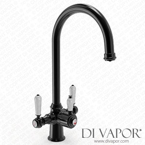 Ellsi PDT-000249-215-52 3 in 1 Cruciform Hot Water Kitchen Sink Mixer Matt Black/White Spare Parts