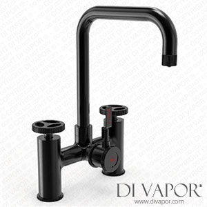 Ellsi PDT-000255-215-52 3 in 1 Industrial Bridge Hot Water Kitchen Sink Mixer Matt Black Spare Parts