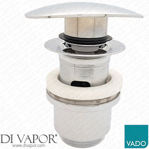 Vado PEX-389/OV-S-C/P PEX Oval Slotted Push Type Basin Waste 1 1/4 Inch Chrome