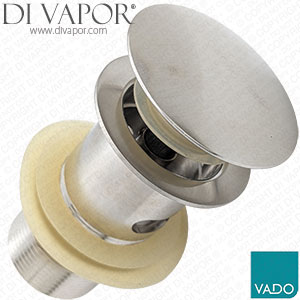 Vado PEX-390-S-BRN Slotted Push Type Basin Waste 1 1/4 Inch with Brass Nut Brushed Nickel
