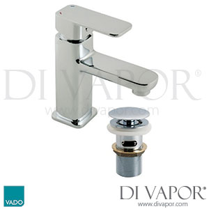 VADO PHA-100/CC-C/P Phase Basin Mixer Tap with Clic-Clac Waste Spare Parts