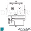 VADO Phase 2 Hole Basin Mixer Single Lever Tap Dimensions