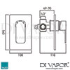 VADO Phase Manual Shower Valve Single Lever Dimensions