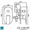 VADO Photon Concealed Shower Valve Diverter Dimensions