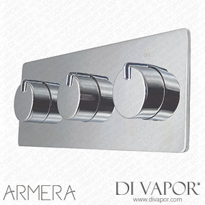 Armera PI.383.67.5 Pivot Round Concealed 3 Outlet Thermostatic Valve Brushed Black Spare Parts