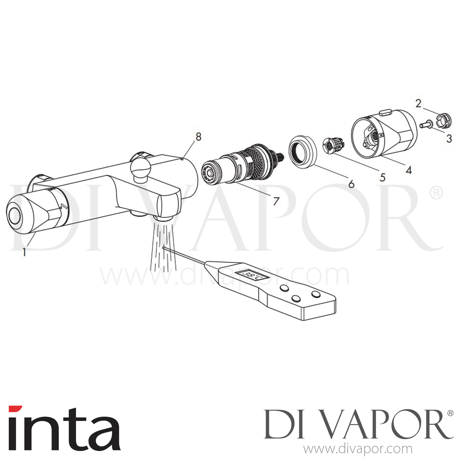 Inta PL30020CP Plus Thermostatic Bath Shower Mixer (Deck Mounted) Spare
