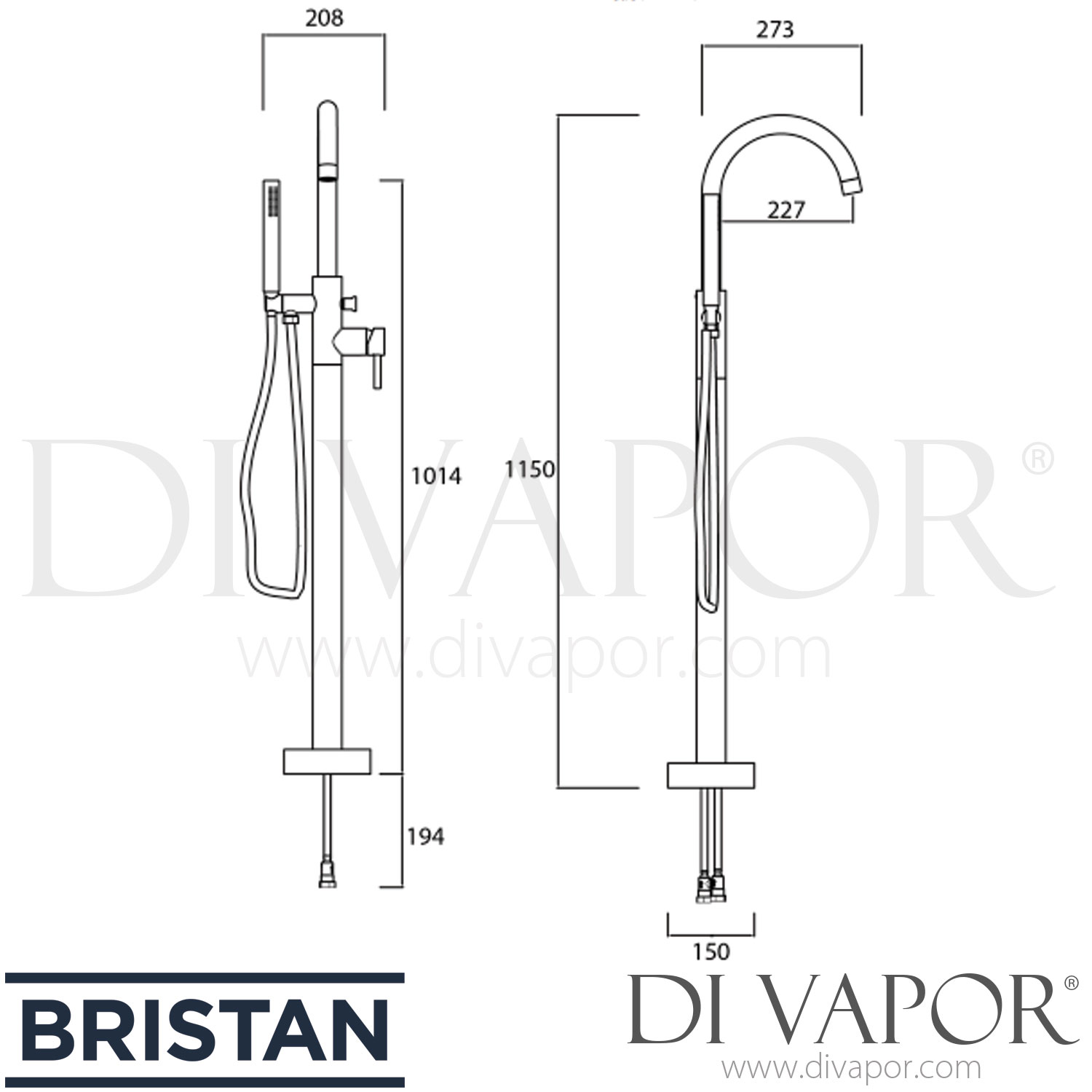 Bristan PM FSBSM C Prism Floor Standing Bath Shower Mixer 08/08/2014 Spares