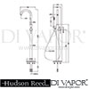 Hudson Reed Tec Bath Shower Mixer Dimension