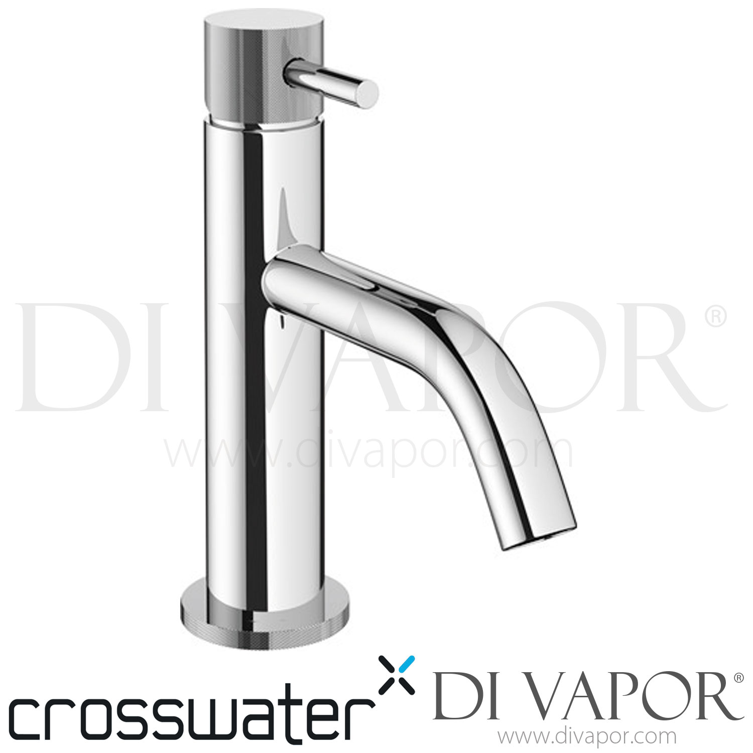 Crosswater PRO110DNV_K MPRO Basin Monobloc (Knurled) Brushed Stainless