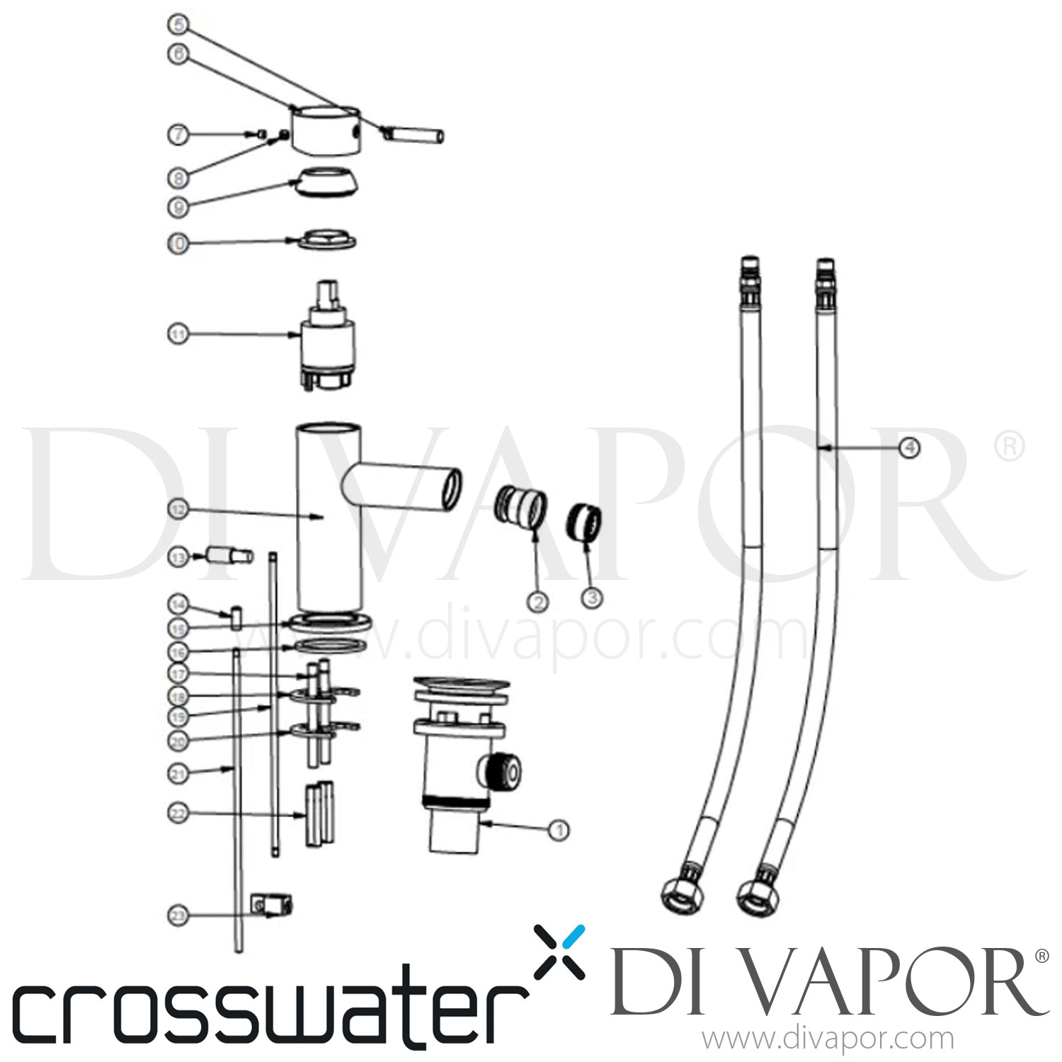 Crosswater PRO210DPC Mike Pro MPRO Monobloc Bidet Mixer Tap Spare Parts