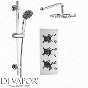 Victorian Plumbing Pablo Triple Thermostatic Valve with Round Shower Head and Slider Rail Kit - PTTVSS - Spare Parts