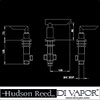 Hudson Reed Xeta 3 Tap Hole Bath Mixer Dimension