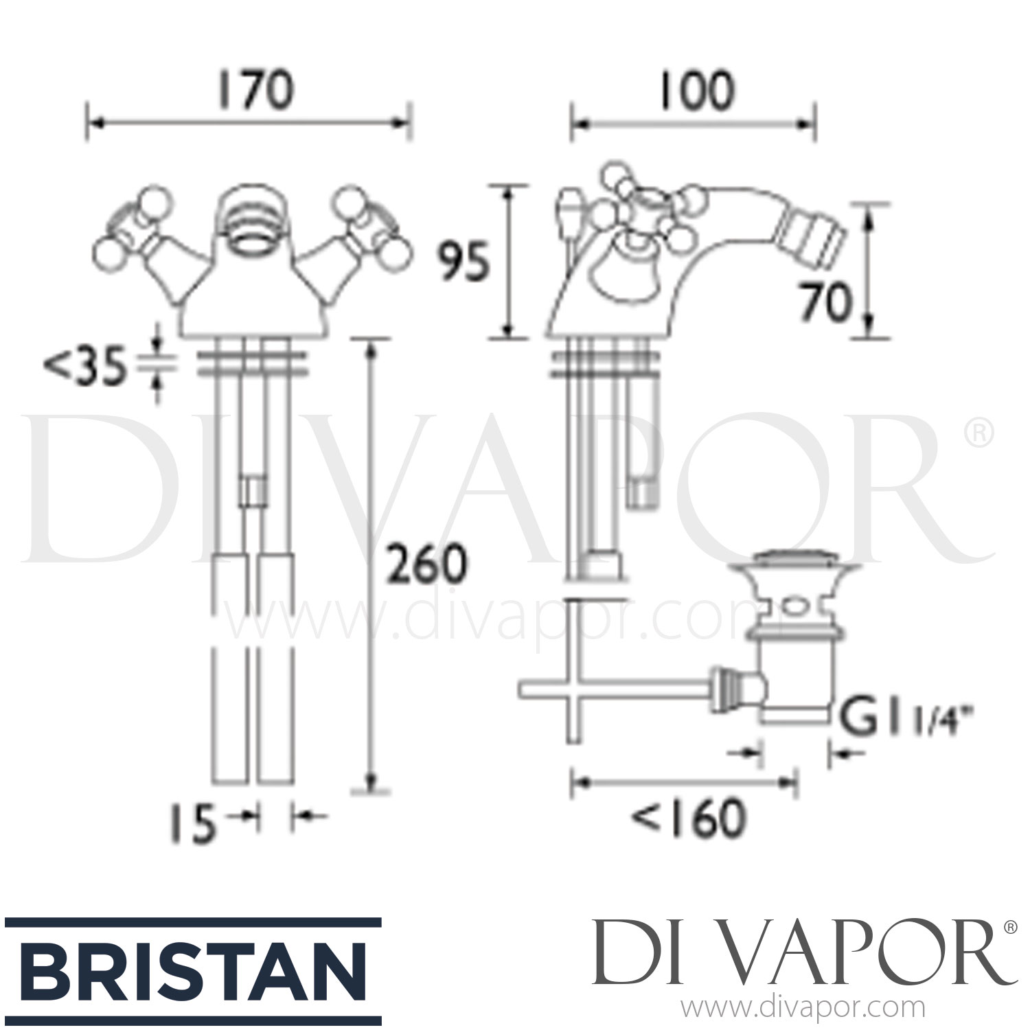 Bristan R 1/2 C Regency Robinets De Lavabo, R 1/2 C